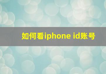 如何看iphone id账号